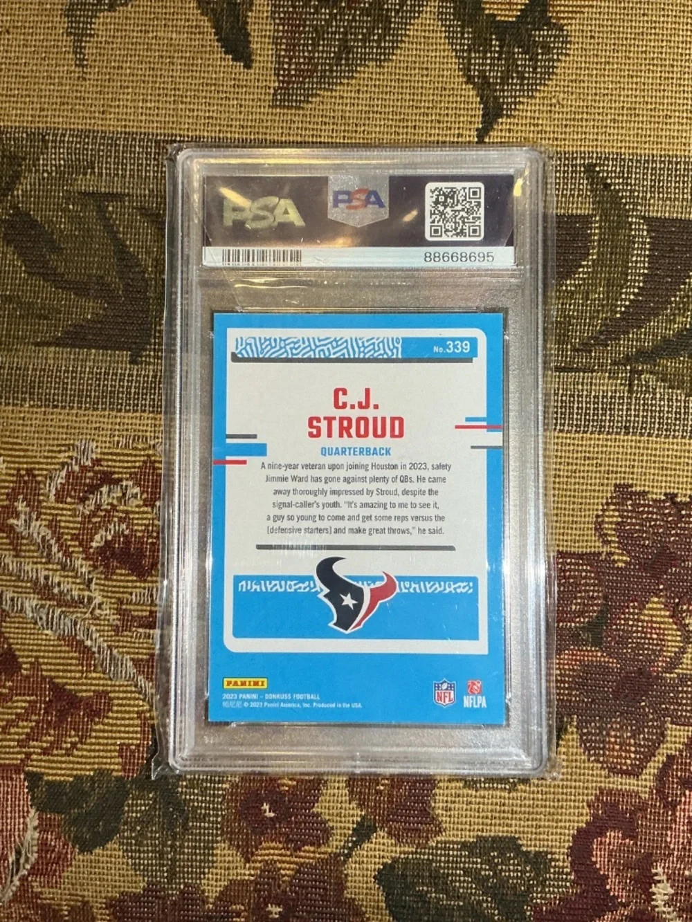 2023 Donruss Rated Rookie #339 CJ Stroud Graded NFL Card PSA MINT 9